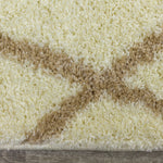Finesse 7'10" X 10'6" Lines Crossing Shag Rug - Cream Beige Area Rug