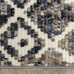 Natick 5'3" X 7'7" Tribal Rug - Beige Blue  Area Rug