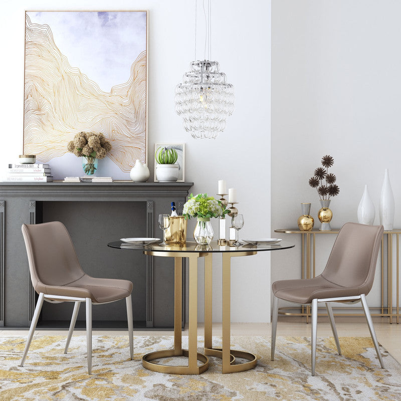 Teglberg Dining Chair - Greyish Brown/Silver - Set of 2