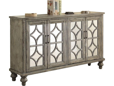 Klisa Console Table with Four Doors - Weathered Grey