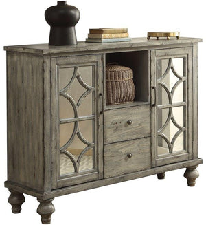 Klisa Console Table with Two Doors and Two Drawers- Weathered Grey