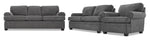 Calliope Sofa, Loveseat and Chair Set - Smoke