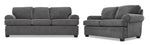 Calliope Sofa and Loveseat Set - Smoke