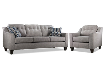 Rockford Sofa and Chair Set - Grey