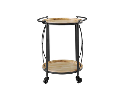 Ollie Round Bar Cart - Brown