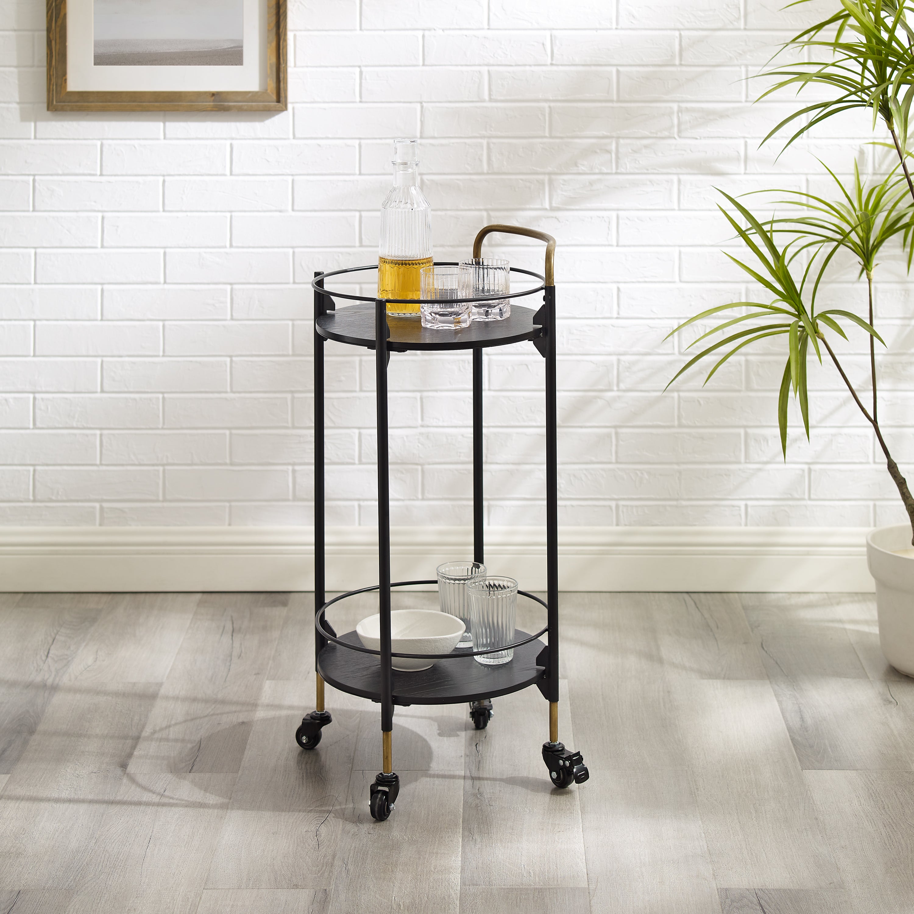 Emmie Round Bar Cart - Black