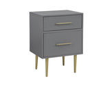 Valerie Glam Night Table - Dark Grey