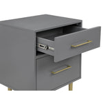 Valerie Glam Night Table - Dark Grey