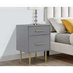 Valerie Glam Night Table - Dark Grey