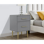 Valerie Glam Night Table - Dark Grey