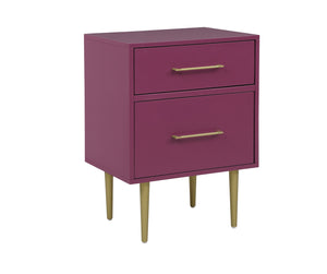 Valerie Glam Night Table - Raspberry