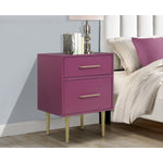 Valerie Glam Night Table - Raspberry