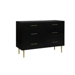 Valerie Glam 6 Drawer Dresser - Black