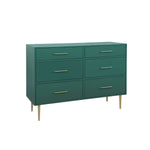 Valerie Glam 6 Drawer Dresser - Green