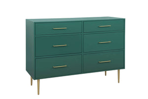 Valerie Glam 6 Drawer Dresser - Green