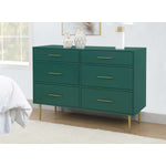 Valerie Glam 6 Drawer Dresser - Green