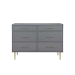 Valerie Glam 6-Drawer Dresser - Dark Grey