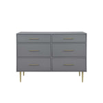 Valerie Glam 6 Drawer Dresser - Dark Grey