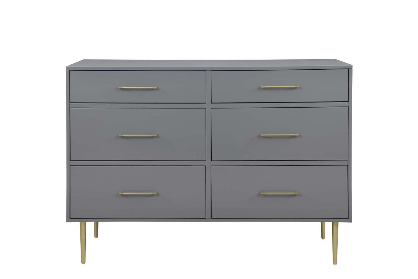 Valerie Glam 6-Drawer Dresser - Dark Grey