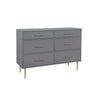 Valerie Glam 6 Drawer Dresser - Dark Grey