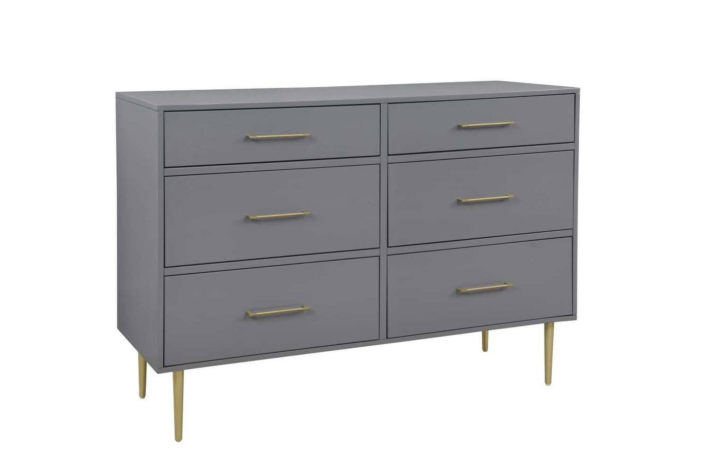 Valerie Glam 6 Drawer Dresser - Dark Grey