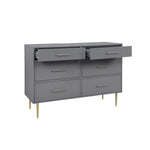 Valerie Glam 6-Drawer Dresser - Dark Grey