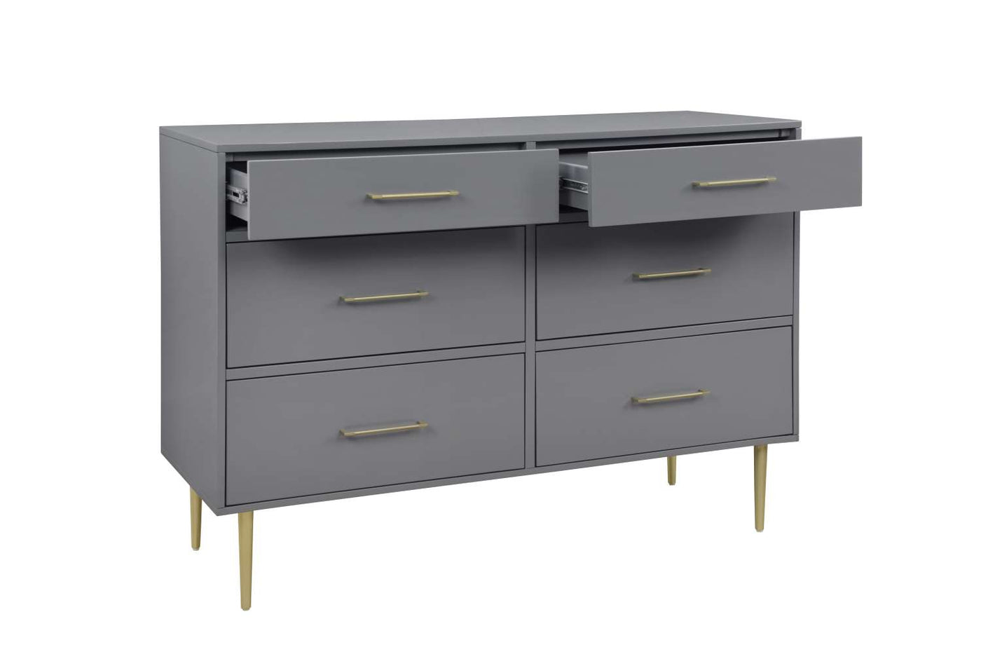 Valerie Glam 6 Drawer Dresser - Dark Grey