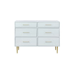 Valerie Glam 6 Drawer Dresser - Light Grey