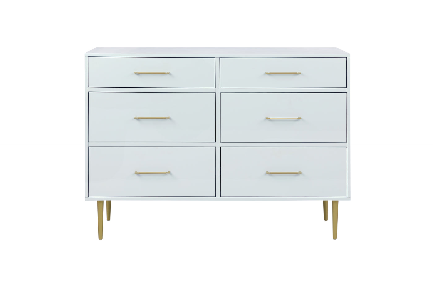 Valerie Glam 6 Drawer Dresser - Light Grey