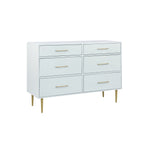 Valerie Glam 6 Drawer Dresser - Light Grey
