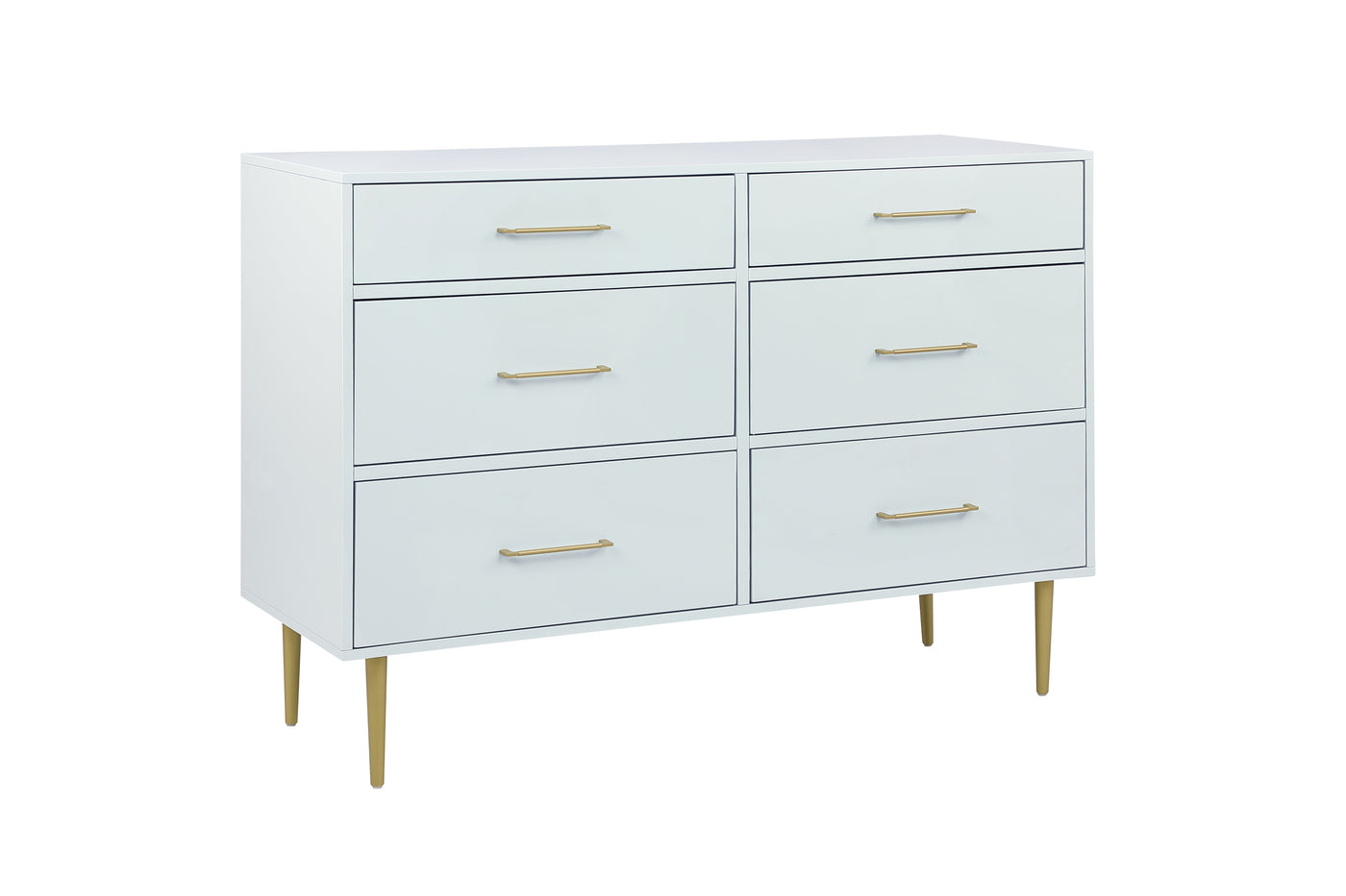 Valerie Glam 6 Drawer Dresser - Light Grey