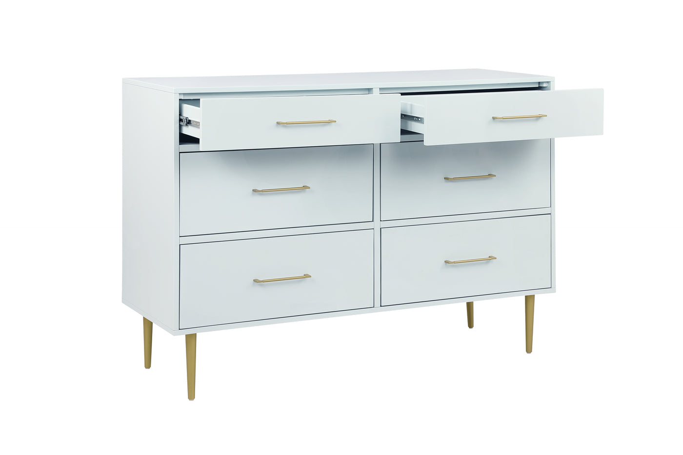 Valerie Glam 6 Drawer Dresser - Light Grey