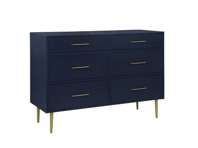 Valerie Glam 6 Drawer Dresser - Navy