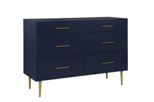 Valerie Glam 6 Drawer Dresser - Navy