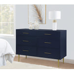 Valerie Glam 6 Drawer Dresser - Navy