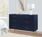 Valerie Glam 6 Drawer Dresser - Navy
