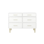 Valerie Glam 6 Drawer Dresser - White