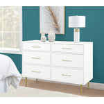 Valerie Glam 6 Drawer Dresser - White
