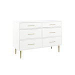 Valerie Glam 6 Drawer Dresser - White