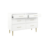Valerie Glam 6 Drawer Dresser - White