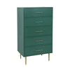 Valerie Glam 5 Drawer Chest - Green