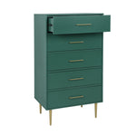 Valerie Glam 5 Drawer Chest - Green