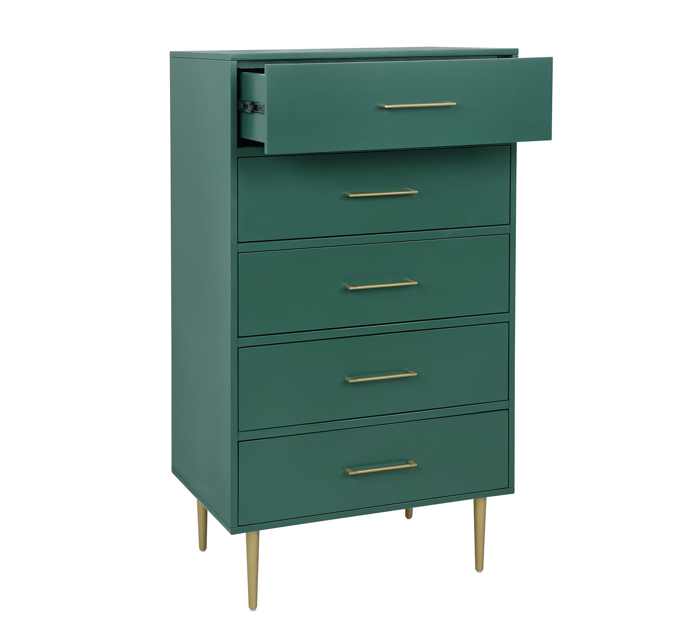 Valerie Glam 5 Drawer Chest - Green