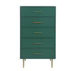 Valerie Glam 5 Drawer Chest - Green