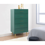 Valerie Glam 5 Drawer Chest - Green