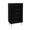 Valerie Glam 5 Drawer Chest - Black