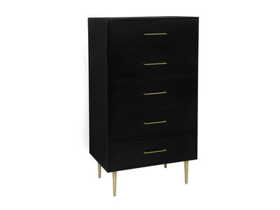 Valerie Glam 5 Drawer Chest - Black