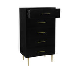 Valerie Glam 5 Drawer Chest - Black