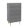 Valerie Glam 5 Drawer Chest - Dark Grey