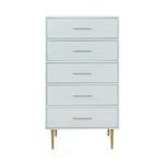 Valerie Glam 5 Drawer Chest - Light Grey